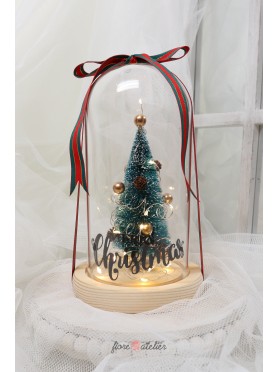 Glass Dome with Fairy lights, Christmas Decorations, Christmas gifts, Winter wonderland Decoration, Fairy Garden 