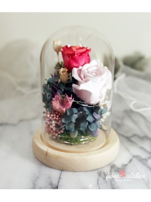 Preserved Flower Glass Dome with LED 05